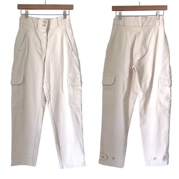 ARITZIA WILFRED FREE Modern High Waisted Twill Cargo Pants Size 2 - Picture 3 of 12